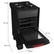 Fogão Mueller 4 Bocas Preto Bivolt Mesa De Vidro Grades Ferro Fundido MFV4BF