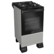 Fogão Mueller 4 Bocas Titanio Bivolt Mesa De Vidro Grades Ferro Fundindo MFV4BF